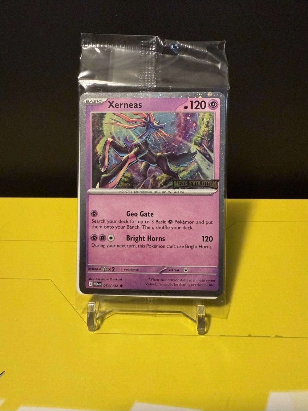 Pokémon Xerneas 064/132 SEALED Best Buy PROMO- Mega Evolution Stamped - New